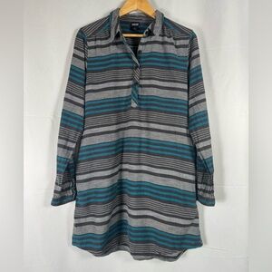 Patagonia Women's Heywood Flannel Dress Outdoor Hiking Athleisure Striped Sporty